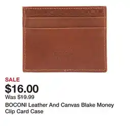 Marshalls BOCONI Leather And Canvas Blake Money Clip Card Case offer