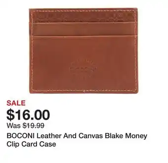 Marshalls BOCONI Leather And Canvas Blake Money Clip Card Case offer