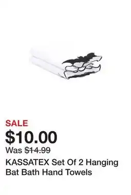 Marshalls KASSATEX Set Of 2 Hanging Bat Bath Hand Towels offer