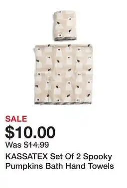 Marshalls KASSATEX Set Of 2 Spooky Pumpkins Bath Hand Towels offer