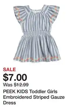 Marshalls PEEK KIDS Toddler Girls Embroidered Striped Gauze Dress offer