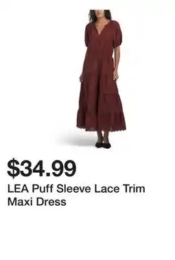 Marshalls LEA Puff Sleeve Lace Trim Maxi Dress offer