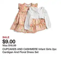 Marshalls CUPCAKES AND CASHMERE Infant Girls 2pc Cardigan And Floral Dress Set offer