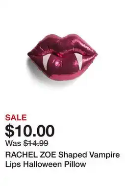 Marshalls RACHEL ZOE Shaped Vampire Lips Halloween Pillow offer