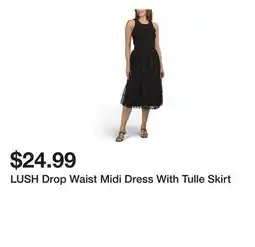 Marshalls LUSH Drop Waist Midi Dress With Tulle Skirt offer