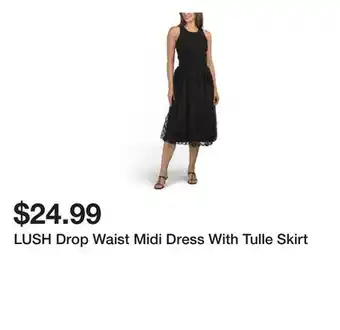 Marshalls LUSH Drop Waist Midi Dress With Tulle Skirt offer