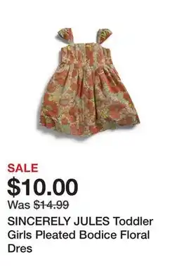 Marshalls SINCERELY JULES Toddler Girls Pleated Bodice Floral Dres offer