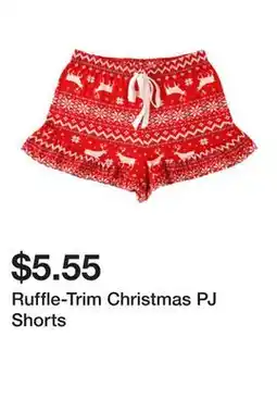 Five Below Ruffle-Trim Christmas PJ Shorts offer