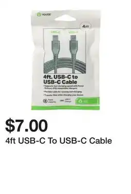Five Below 4ft USB-C To USB-C Cable offer