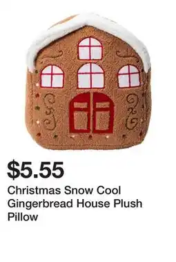 Five Below Christmas Snow Cool Gingerbread House Plush Pillow offer