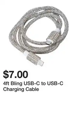 Five Below 4ft Bling USB-C to USB-C Charging Cable offer