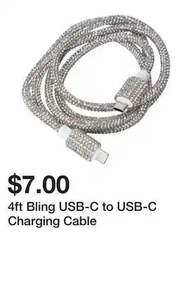 Five Below 4ft Bling USB-C to USB-C Charging Cable offer