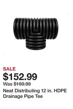 Tractor Supply Company Neat Distributing 12 in. HDPE Drainage Pipe Tee offer