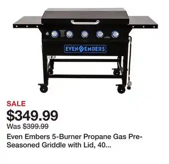 Tractor Supply Company Even Embers 5-Burner Propane Gas Pre-Seasoned Griddle with Lid, 40 in., Black offer