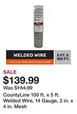 Tractor Supply Company CountyLine 100 ft. x 5 ft. Welded Wire, 14 Gauge, 2 in. x 4 in. Mesh offer
