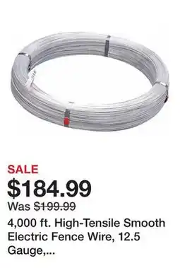 Tractor Supply Company 4,000 ft. High-Tensile Smooth Electric Fence Wire, 12.5 Gauge, 200,000 PSI offer
