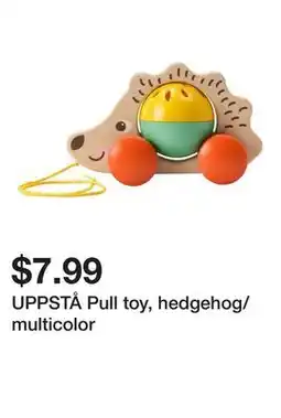 Ikea UPPSTÅ Pull toy, hedgehog/multicolor offer