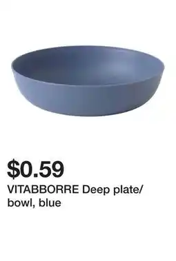 Ikea VITABBORRE Deep plate/bowl, blue offer