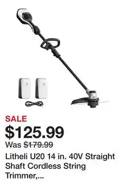 Tractor Supply Company Litheli U20 14 in. 40V Straight Shaft Cordless String Trimmer, Battery and Charger Included offer