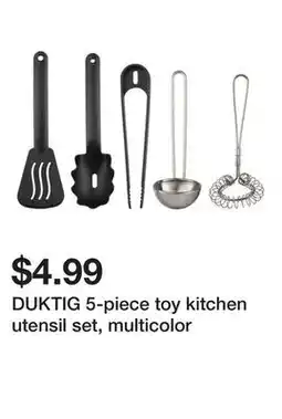 Ikea DUKTIG 5-piece toy kitchen utensil set, multicolor offer