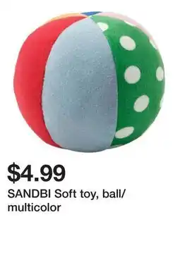 Ikea SANDBI Soft toy, ball/multicolor offer