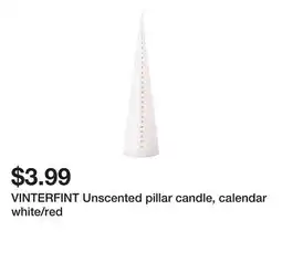 Ikea VINTERFINT Unscented pillar candle, calendar white/red offer