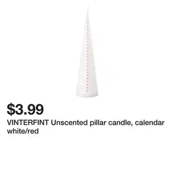 Ikea VINTERFINT Unscented pillar candle, calendar white/red offer
