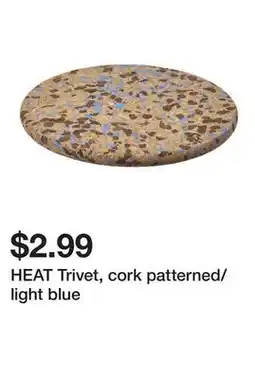 Ikea HEAT Trivet, cork patterned/light blue offer