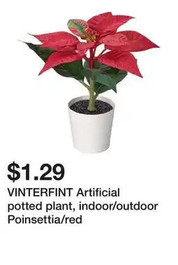 Ikea VINTERFINT Artificial potted plant, indoor/outdoor Poinsettia/red offer