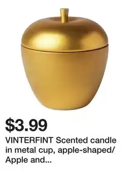 Ikea VINTERFINT Scented candle in metal cup, apple-shaped/Apple and cinnamon gold offer