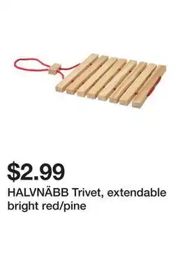 Ikea HALVNÄBB Trivet, extendable bright red/pine offer