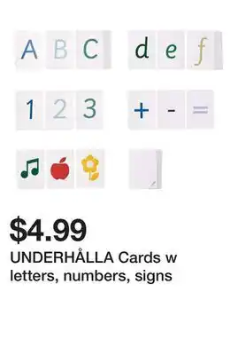 Ikea UNDERHÅLLA Cards w letters, numbers, signs offer