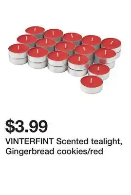 Ikea VINTERFINT Scented tealight, Gingerbread cookies/red offer