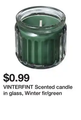 Ikea VINTERFINT Scented candle in glass, Winter fir/green offer