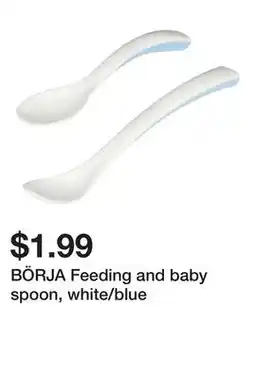 Ikea BÖRJA Feeding and baby spoon, white/blue offer