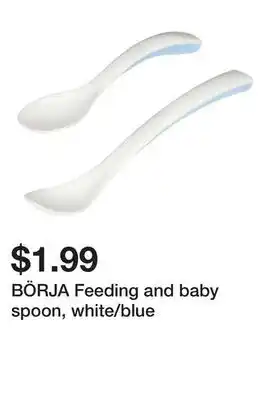 Ikea BÖRJA Feeding and baby spoon, white/blue offer