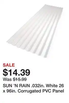 Tractor Supply Company SUN 'N RAIN .032in. White 26 x 96in. Corrugated PVC Panel offer
