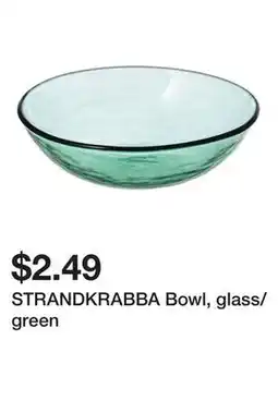 Ikea STRANDKRABBA Bowl, glass/green offer