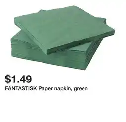 Ikea FANTASTISK Paper napkin, green offer