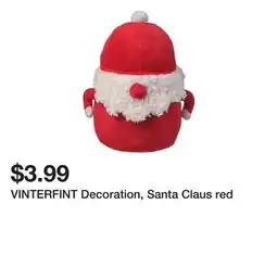 Ikea VINTERFINT Decoration, Santa Claus red offer