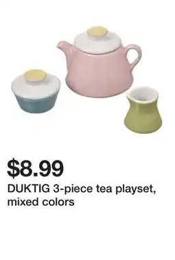 Ikea DUKTIG 3-piece tea playset, mixed colors offer