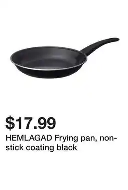 Ikea HEMLAGAD Frying pan, non-stick coating black offer