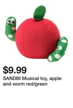 Ikea SANDBI Musical toy, apple and worm red/green offer