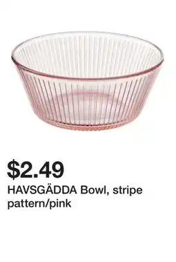 Ikea HAVSGÄDDA Bowl, stripe pattern/pink offer