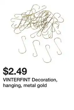 Ikea VINTERFINT Decoration, hanging, metal gold offer