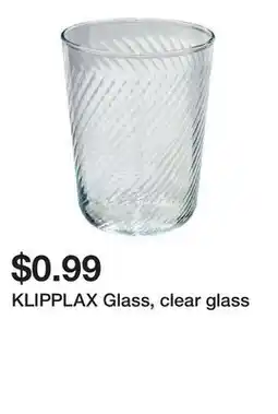 Ikea KLIPPLAX Glass, clear glass offer