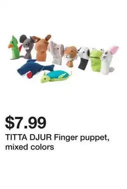 Ikea TITTA DJUR Finger puppet, mixed colors offer