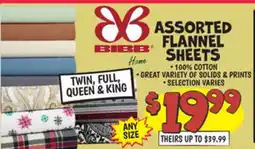 Ollie's BIBB ASSORTED FLANNEL SHEETS offer