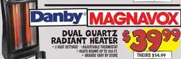 Ollie's DANBY MAGNAVOX DUAL QUARTZ RADIANT HEATER offer