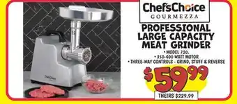 Ollie's CHEF CHOICE PROFESSIONAL LARGE CAPACITY MEAT GRINDER offer